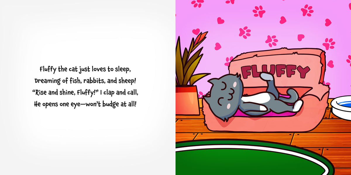 Rise and Shine, Fluffy! — spread 1